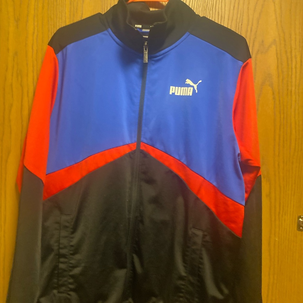puma mens track Jacket Blue/red/black Size Med